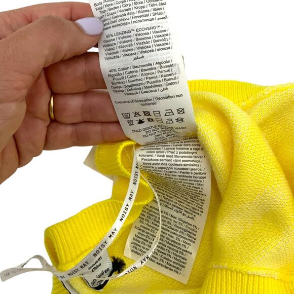 Noisy May Knit Halter Neck Top In Yellow Animal Print Size Small NWOT - Picture 8 of 8